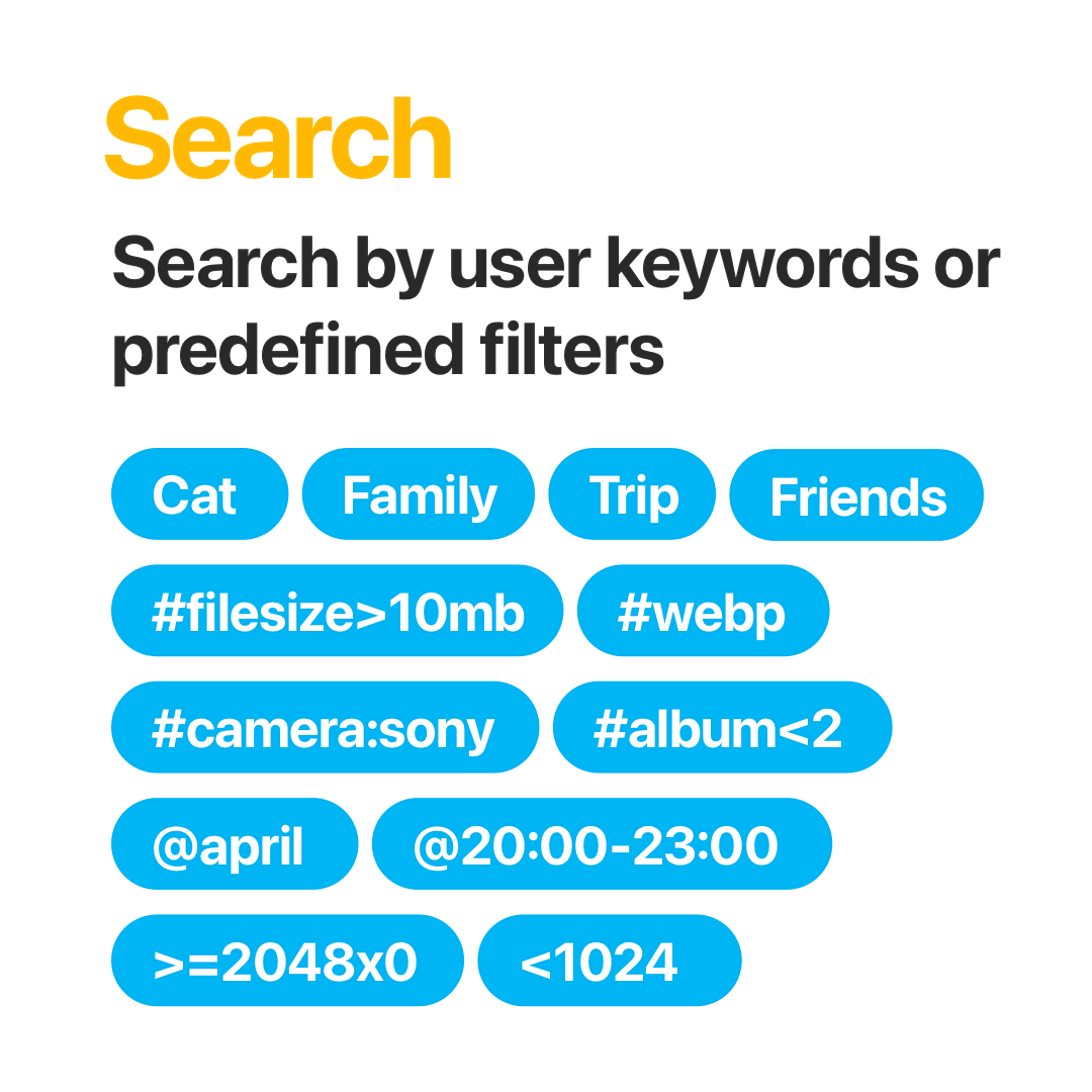 Search - Search by user keywords or predefined filters