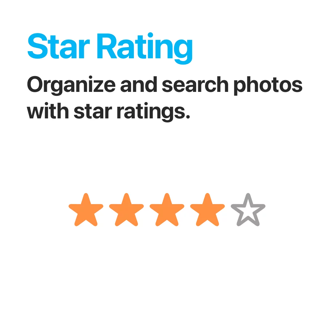 Star Rating - Organize and search photos with star ratings