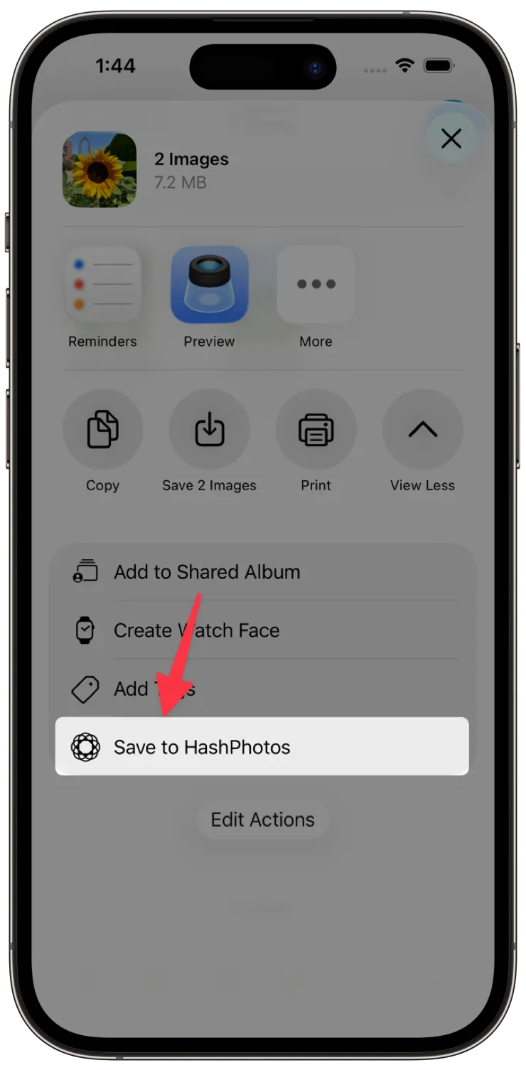 Save to HashPhotos
